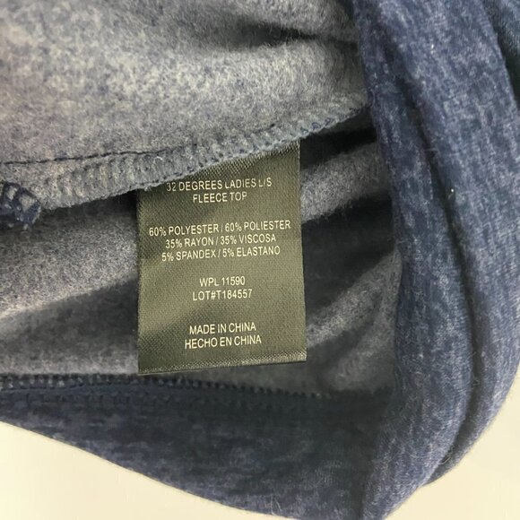 32 Degrees Heat Women's Fleece Sweater Top Sz L Heathered Blue Long Sleeve NWOT - Picture 9 of 10